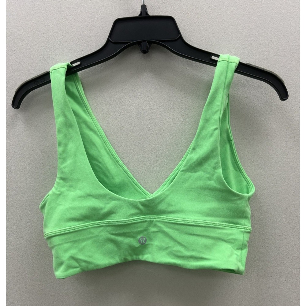 LULULEMON Align V-Neck Longline Bra Neon Green Size 8 - Picture 5 of 5